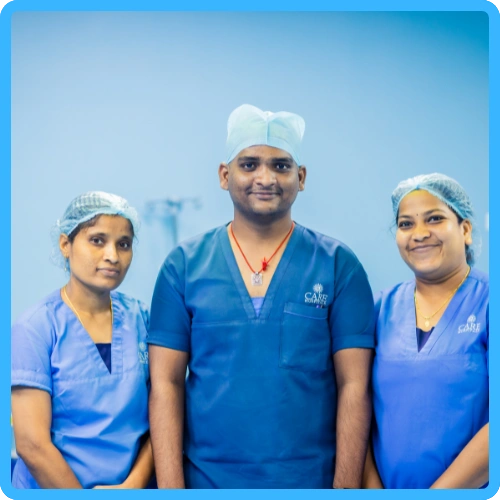 Hybrid and endovascular theatre staff - Mayuri, Bhanu, Rama Devi